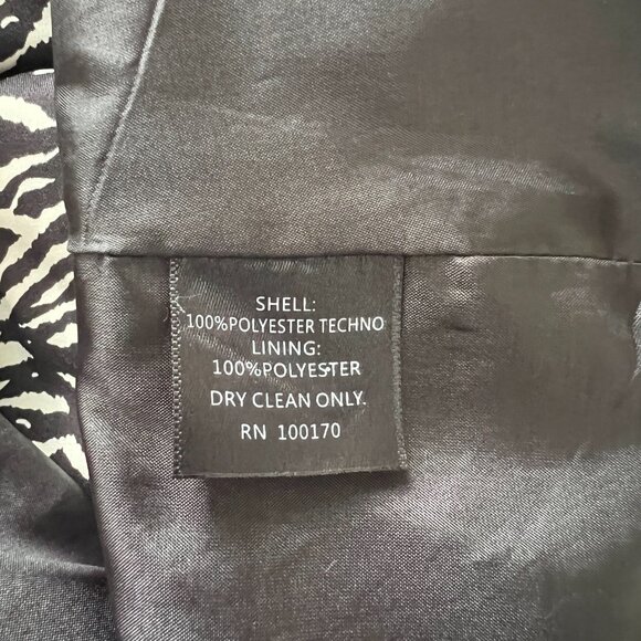 SOLD Sandro Studio Zebra Print Ruffle Collar Belted Trench Coat Large - Picture 7 of 9